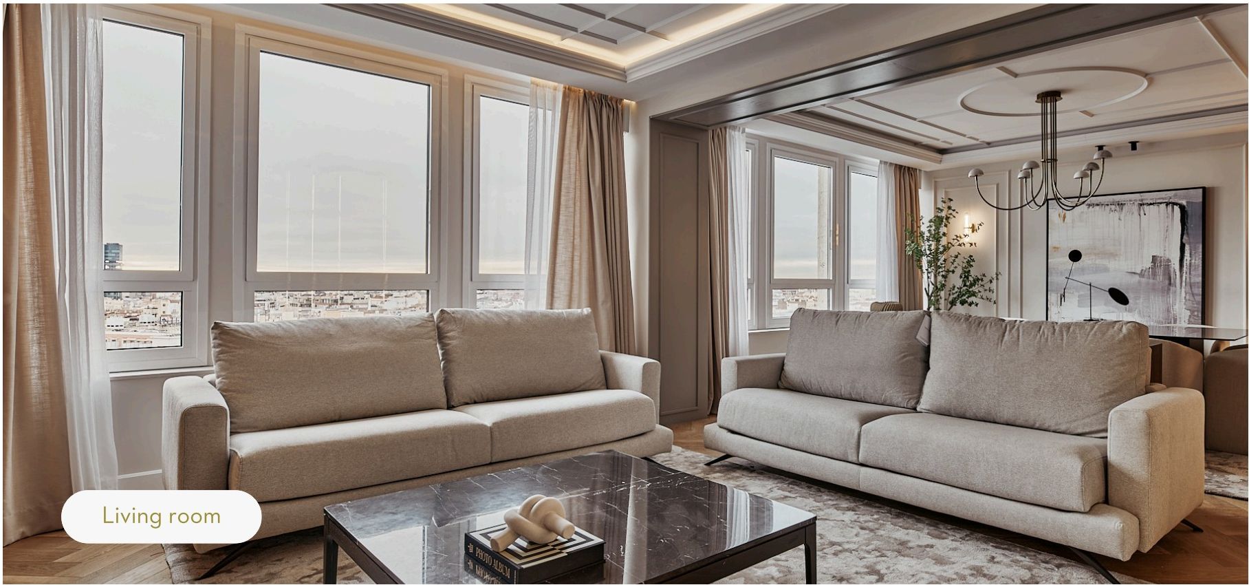 Salón principal con vistas 360º · María de Molina 1, El Viso, Madrid